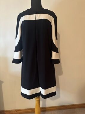 Black and White Colorblock Shift Jacket